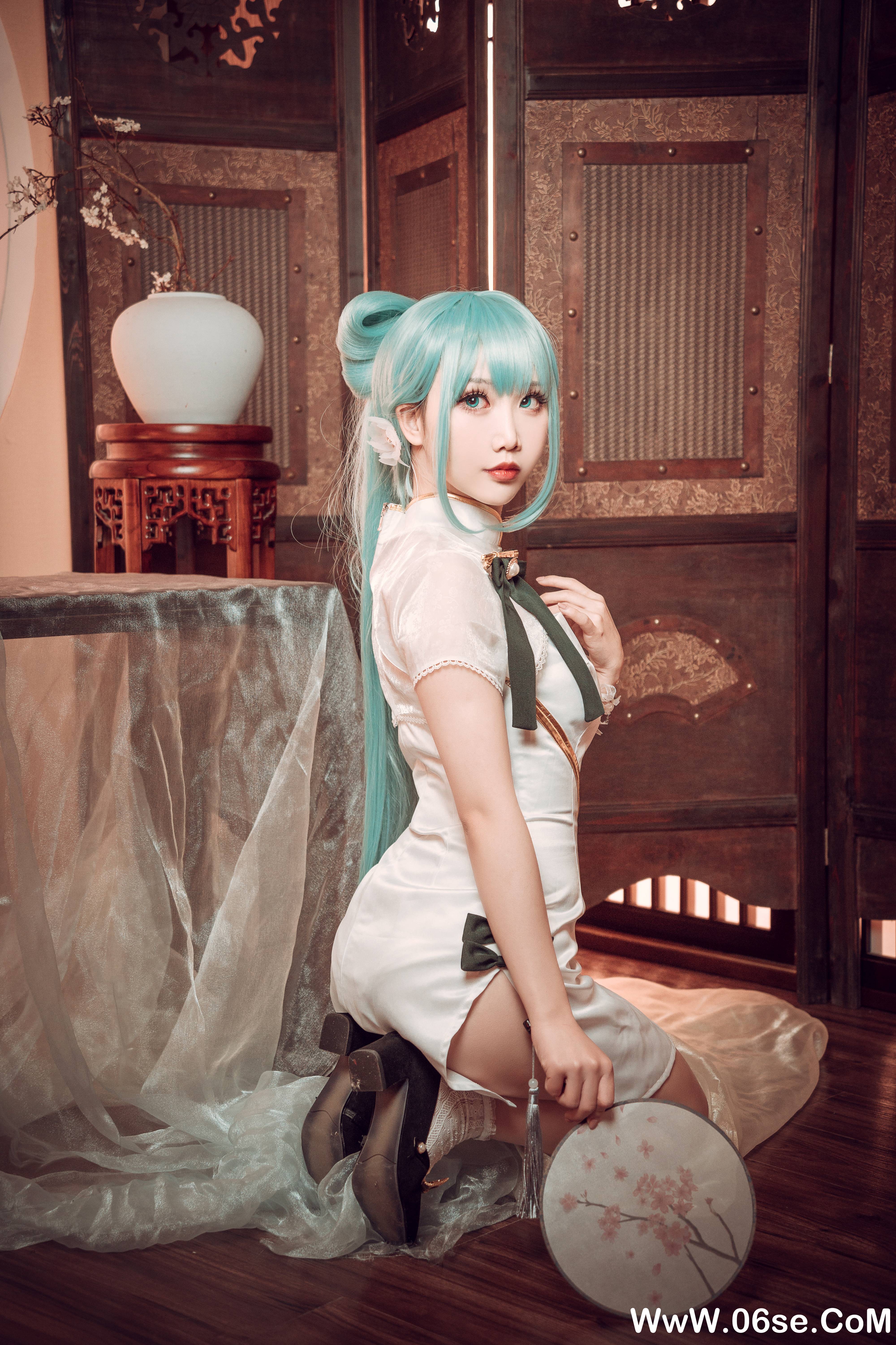 图片[13]-Coser面饼仙儿 NO.097– 初音旗袍[28P514M]-六色网