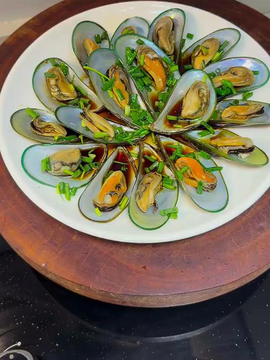海鲜世家新西兰熟冻原汁全壳青口贝净含量1kg 21-26只/袋原装进口海鲜贝类
