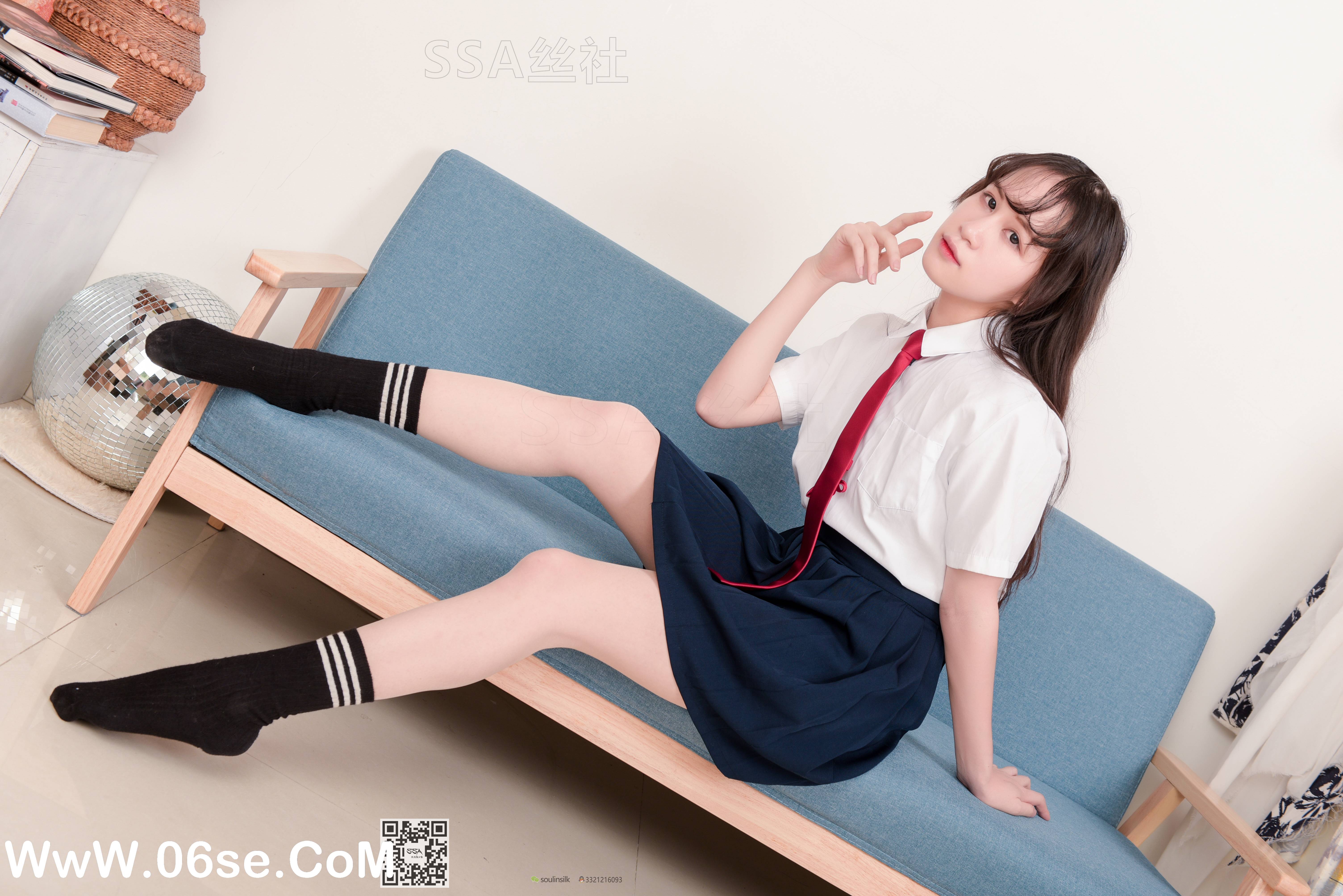 图片[94]-[SSA丝社] NO.141 丹丹 JK制服黑色半膝袜肉丝穿搭示范[133P2.09G]-六色网