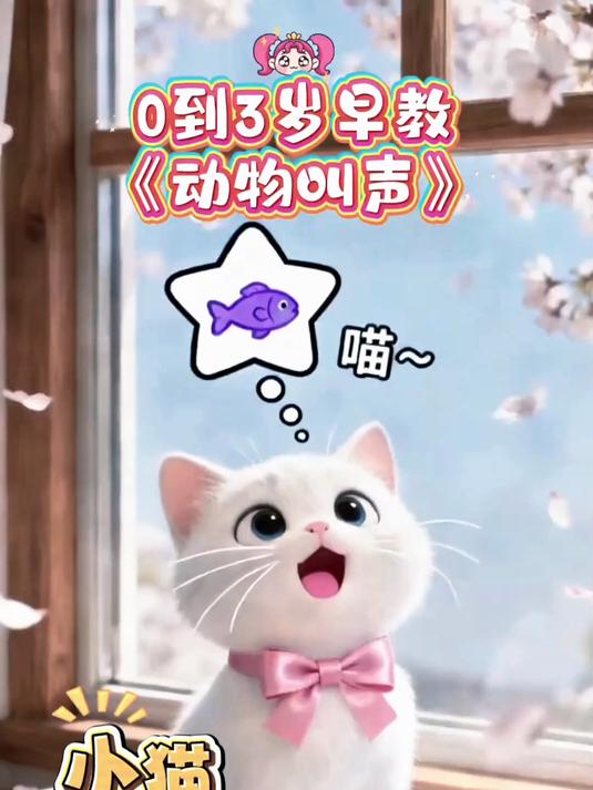 0-3岁早教儿歌：小猫和鱼的叫声谜题，你猜中了吗？