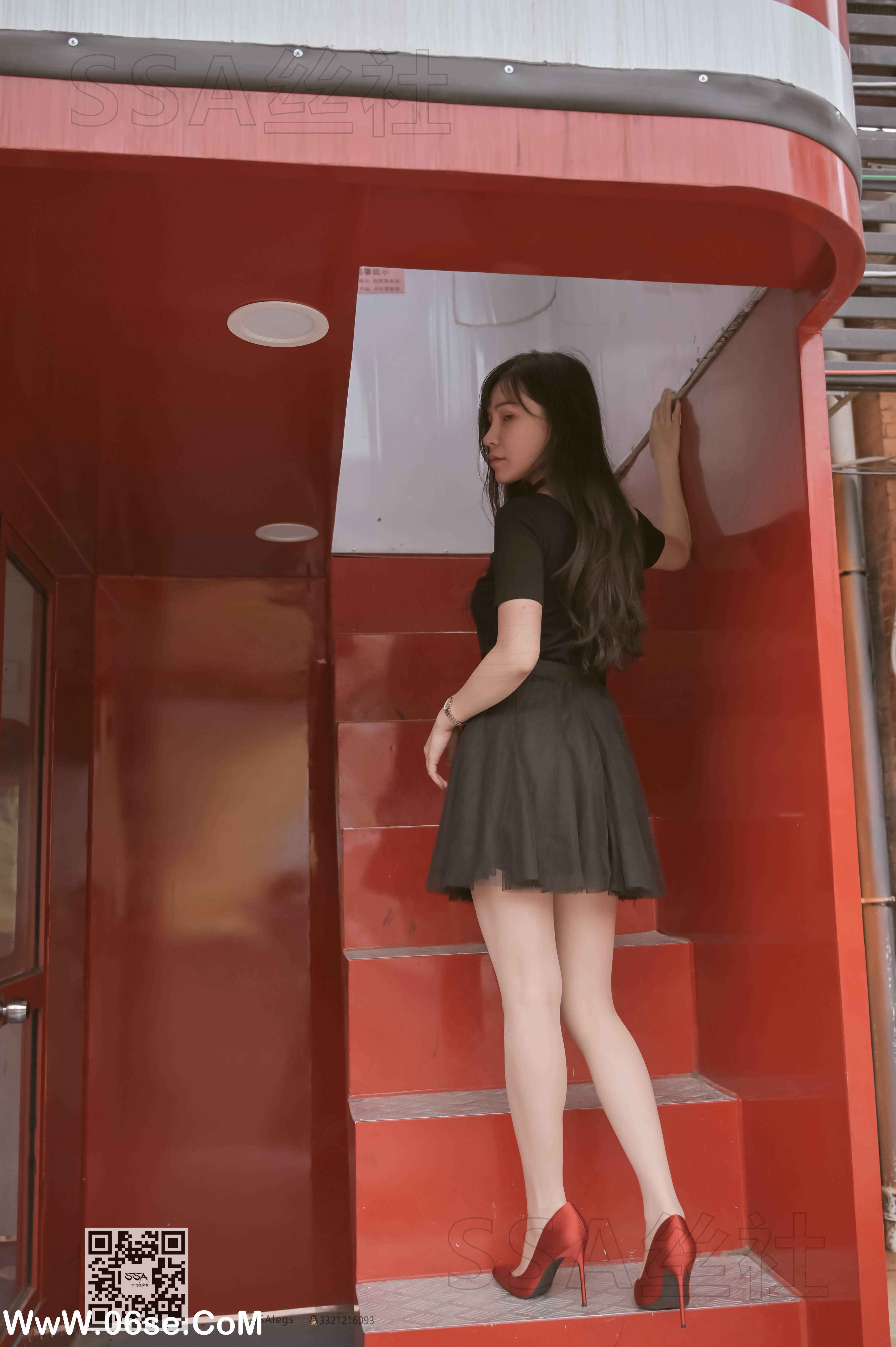图片[5]-[SSA丝社] NO.097 雪梨 腿模雪梨街拍红色高跟鞋肉丝[120P783M]-六色网