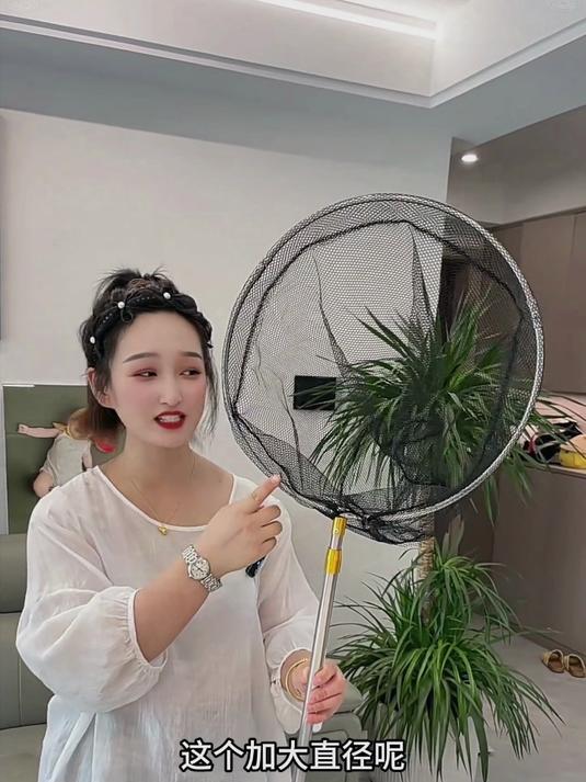 折叠抄网伸缩杆抄网，不锈钢实心抄网，捞鱼网兜抄网杆套装渔具