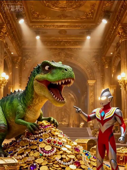 奥特曼让霸王龙住破旧的山洞！