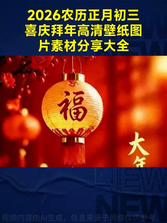 2026农历正月初三喜庆拜年高清壁纸图片素材分享大全