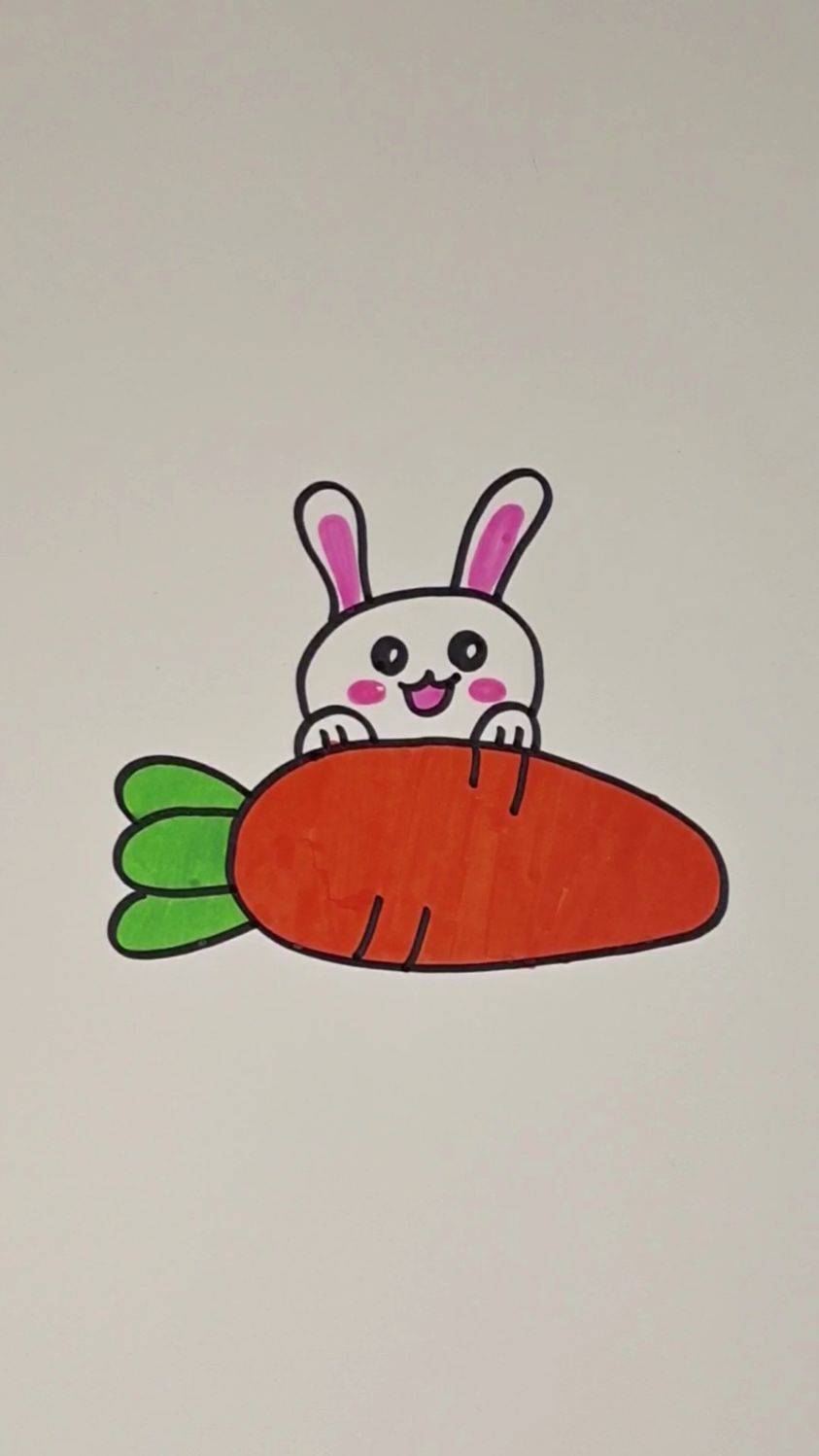 画个超级可爱的小白兔,超级简单,三岁小孩都可以画,赶紧来跟我一起画吧!#儿童简笔画