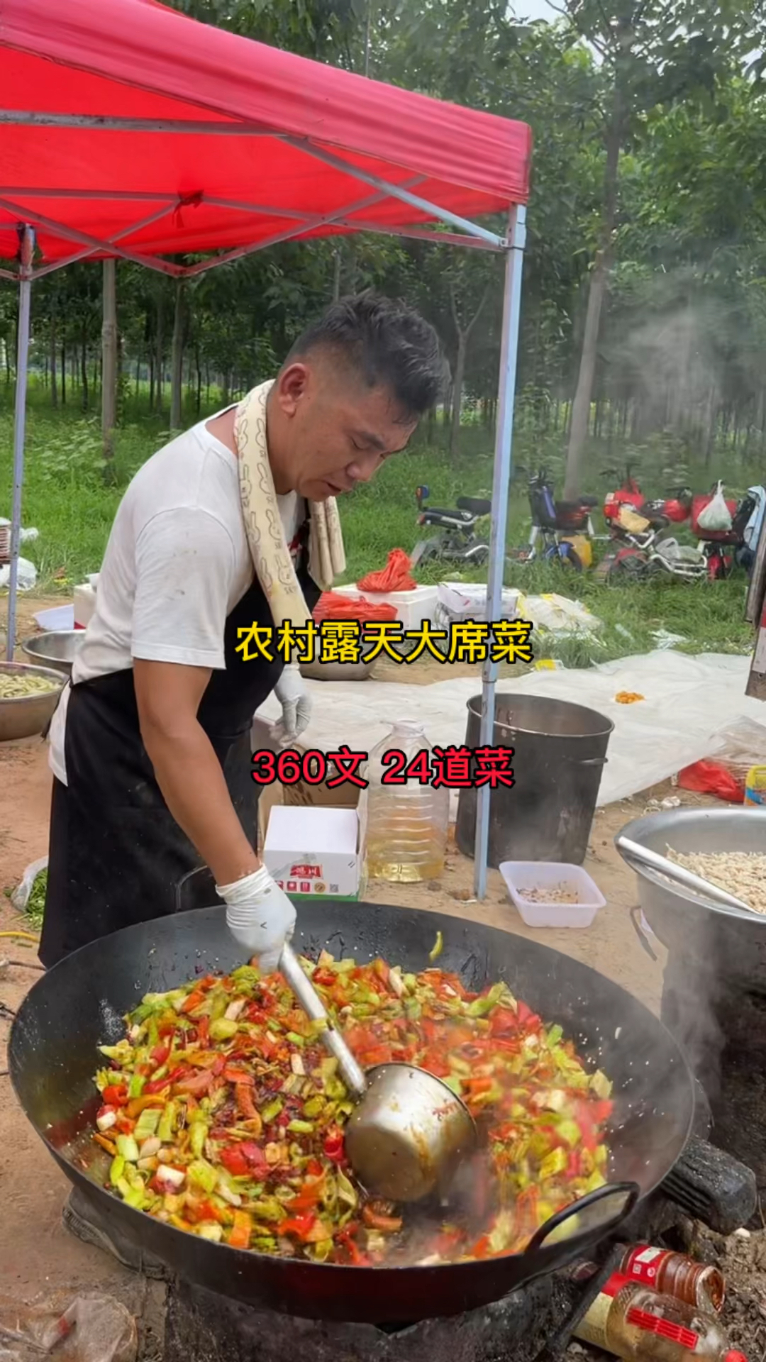 农村露天大席菜(360文24个菜)