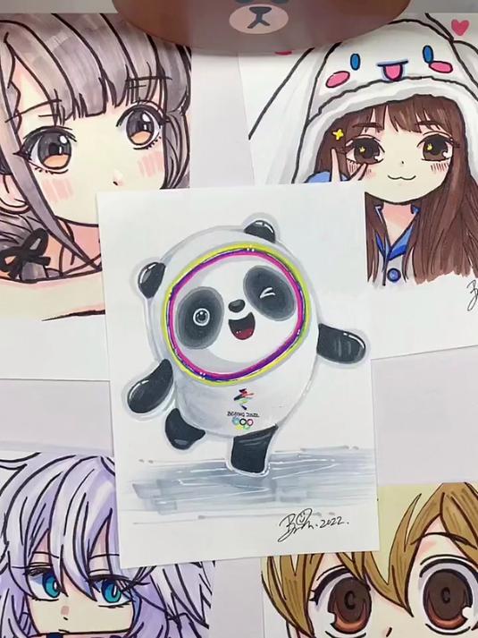 快看看有你们的手绘漫画头像嘛？还有冰墩墩哦