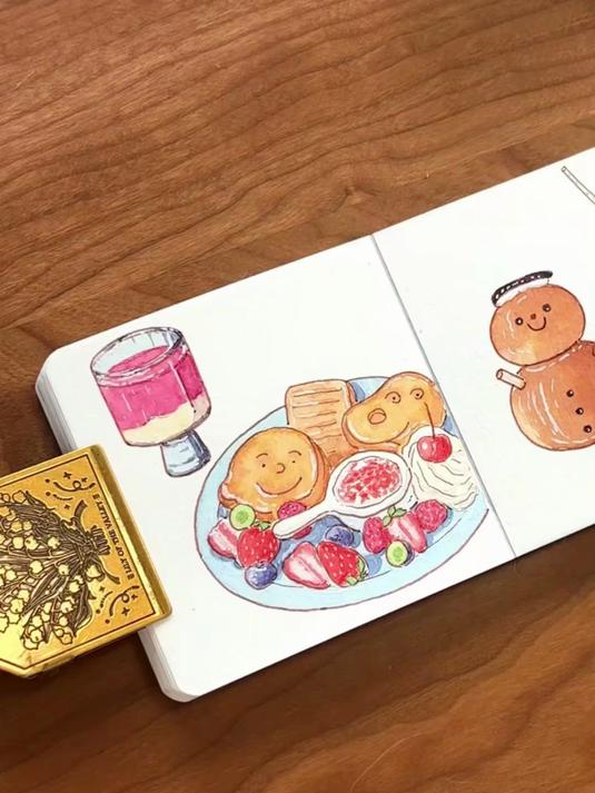 手绘早餐沉浸式上色