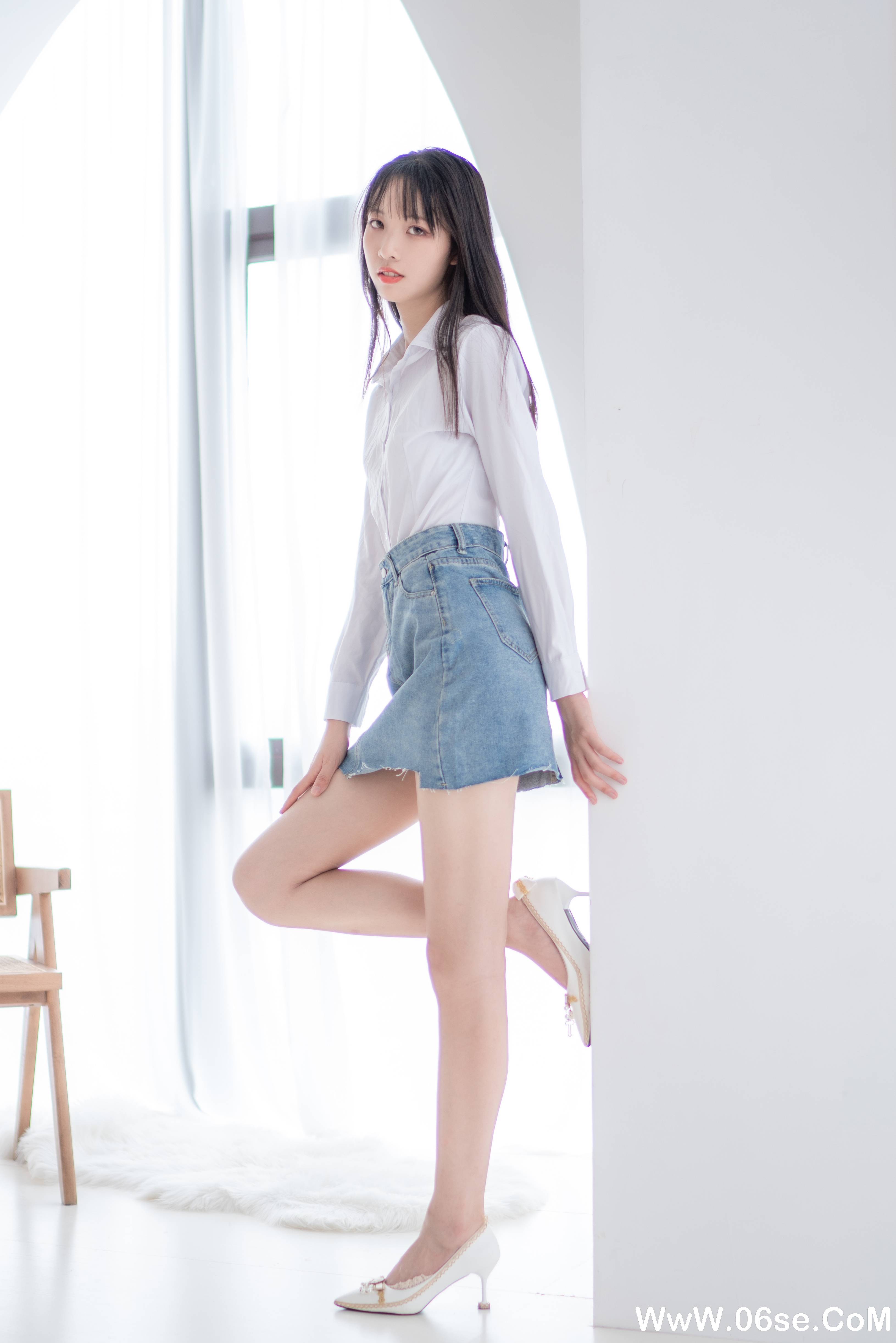 图片[2]-西瓜少女 NO.017 –  衬衫牛仔裙 [61P297M]-六色网