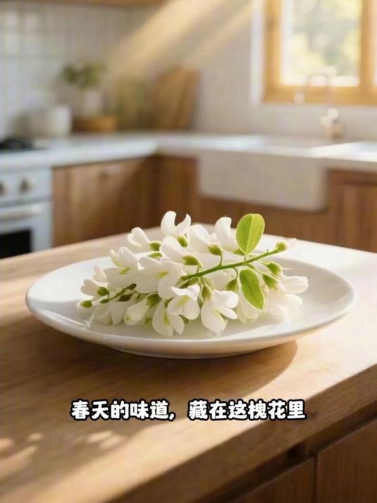 槐花炒蛋 先焯水去苦味