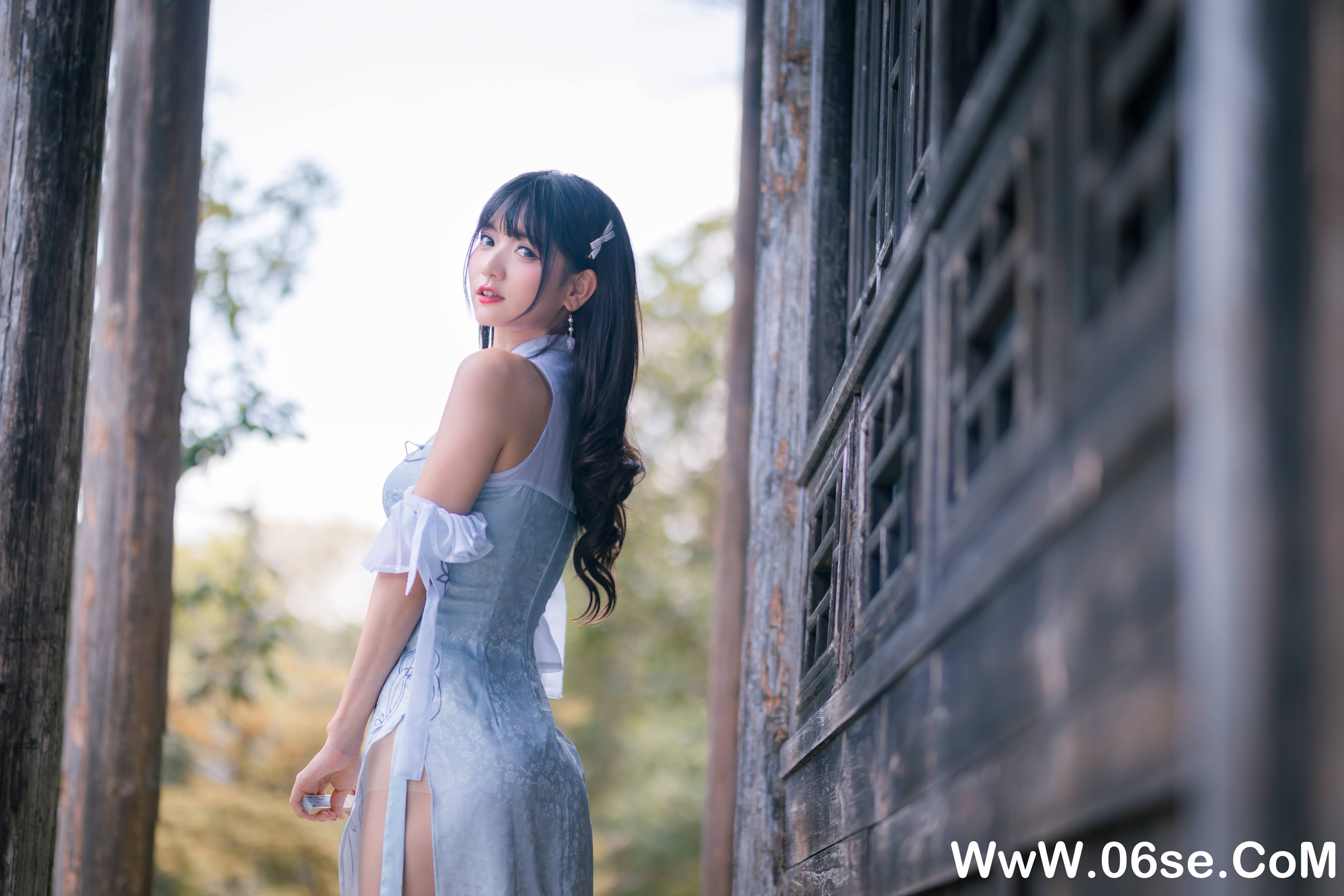 图片[20]-陆卿卿kyokyo NO.009 — 蓝色旗袍 [24P103M]-六色网