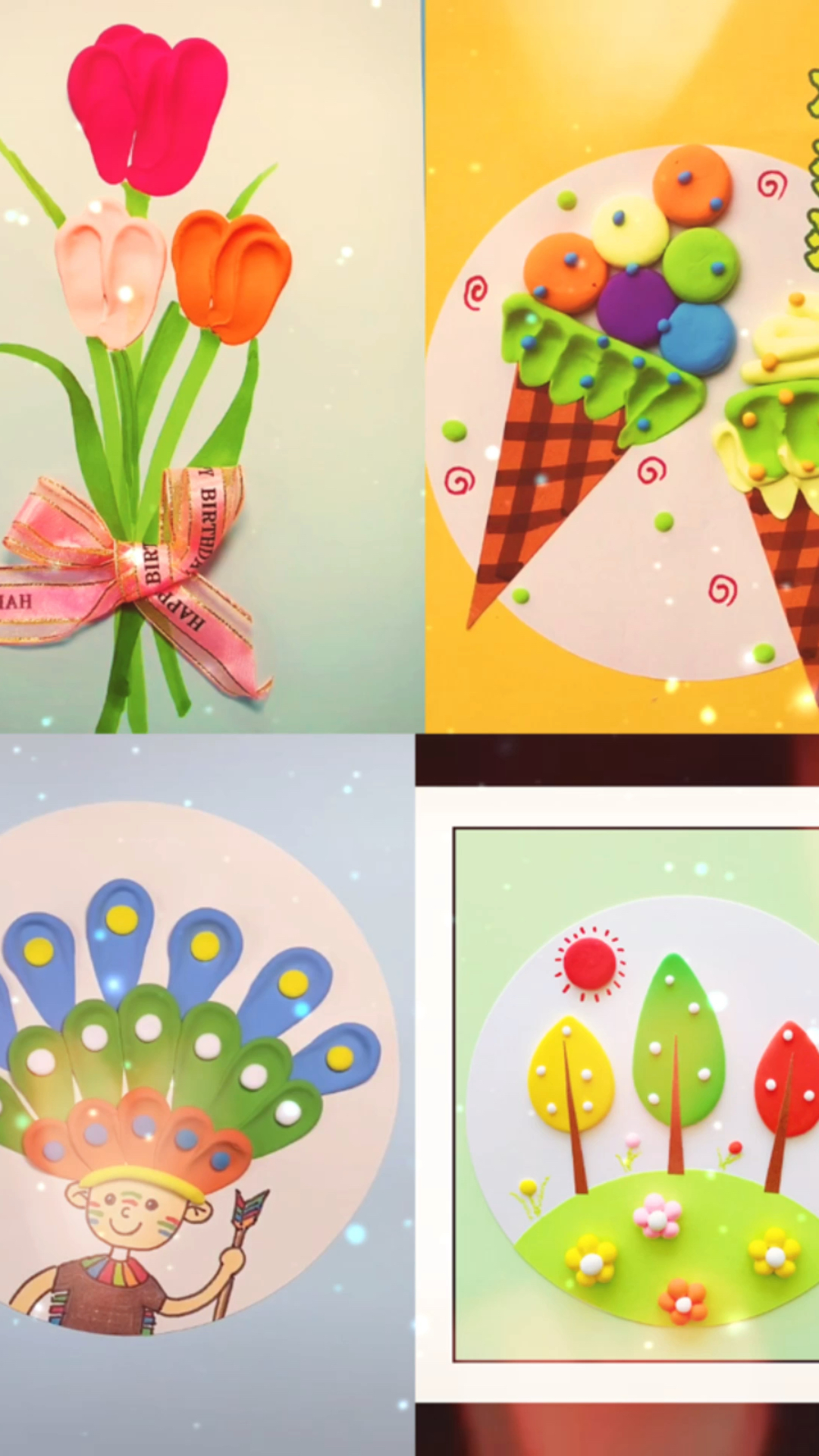 粘土当颜料画画,画出立体感,3到8岁都能做