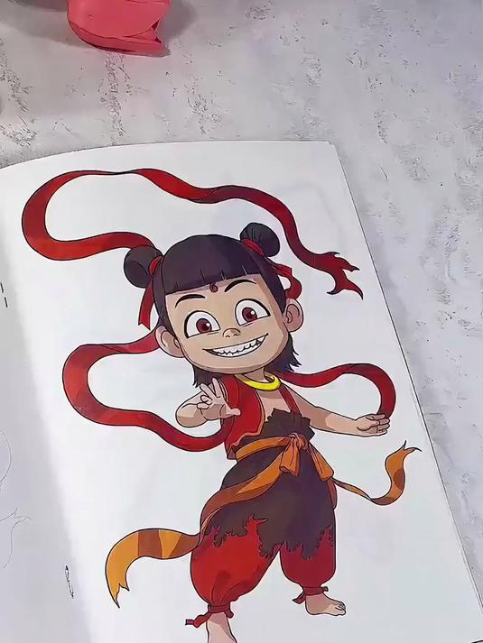 超火的哪吒同款描摹本来了,看完哪吒不过瘾的,来画同款线描画吧