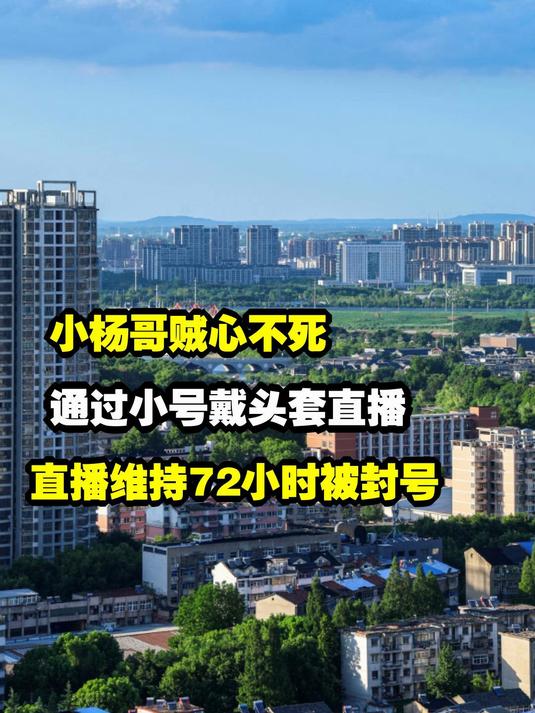小杨哥贼心不死,通过小号戴头套直播,直播维持72小时被封号!
