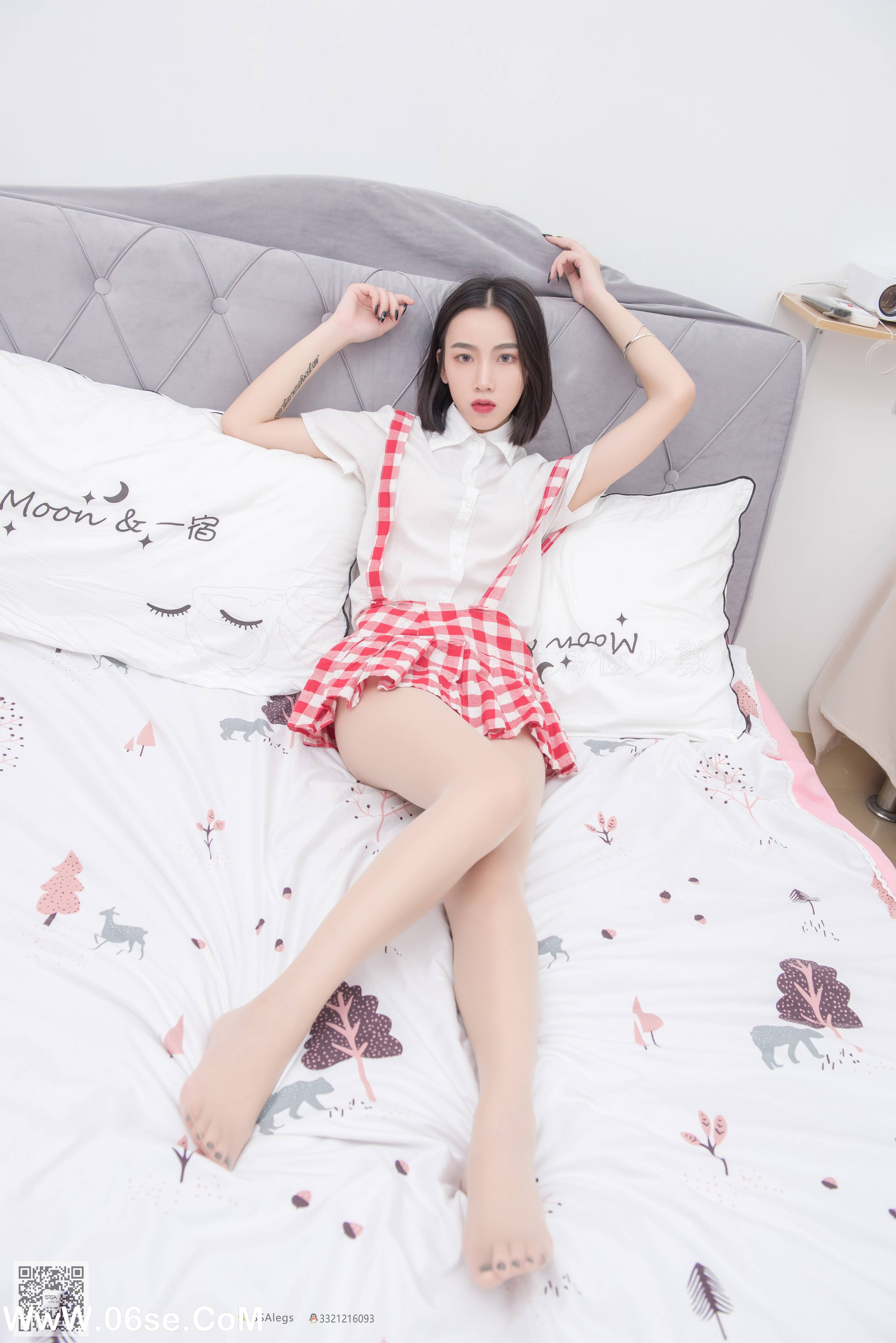 图片[12]-[SSA丝社] NO.033 大大 红白格子齐臀超短裙肉丝[99P809M]-六色网