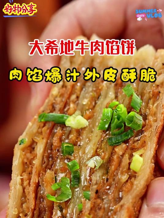地道风味牛肉馅饼,精选好肉匠心制作,皮薄馅大每口都是真材实料 #牛肉馅饼##大希地##牛肉