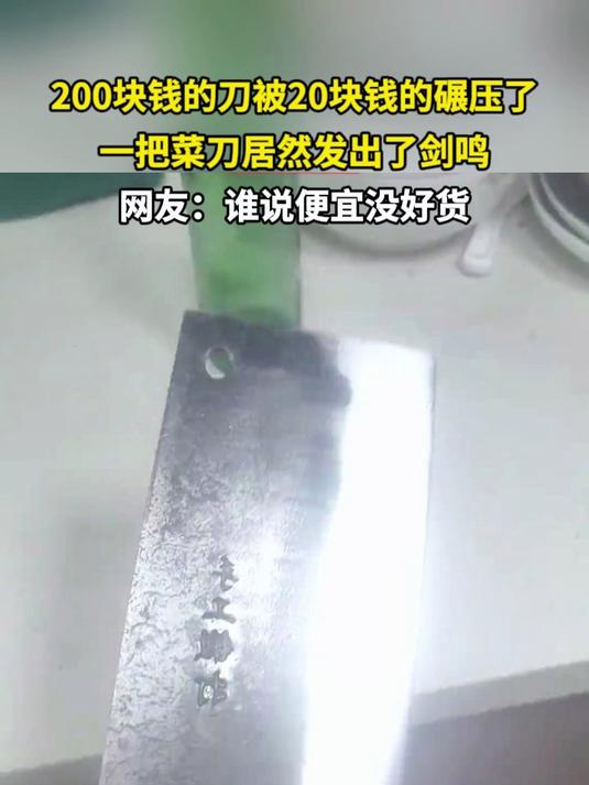 200块钱的刀被20块钱的碾压了 一把菜刀居然发出了剑鸣 网友:谁说便宜没好货
