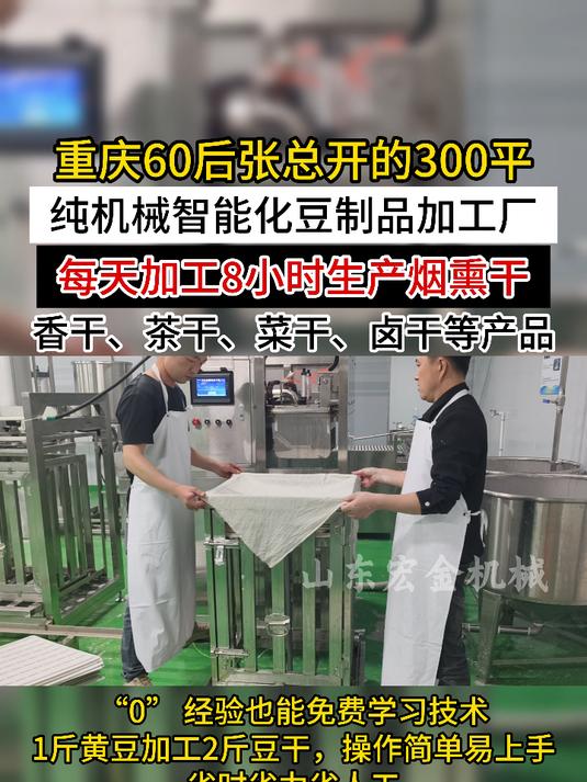 重庆60后张总开的300平 纯机械智能化豆制品加工厂