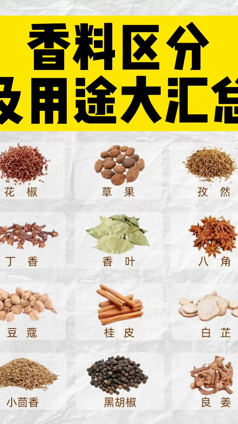 香料区分及用途大汇总 #卤菜技术培训 #武汉黑鸭 #干货分享