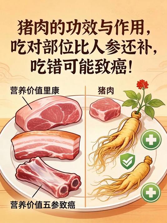猪肉的功效与作用,吃对部位比人参还补,吃错可能致癌!
