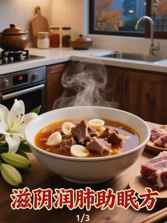 炖狗肉百合 滋阴润肺助睡眠