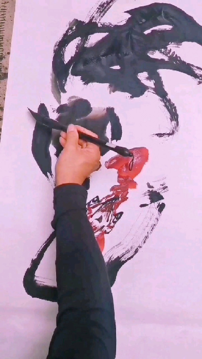 墨豪大写意画鸡