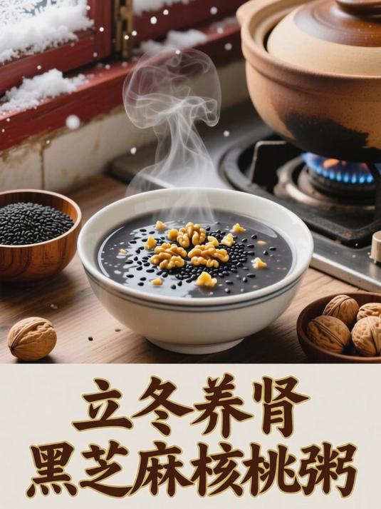 立冬进补吃什么？黑芝麻核桃粥养肾乌发！