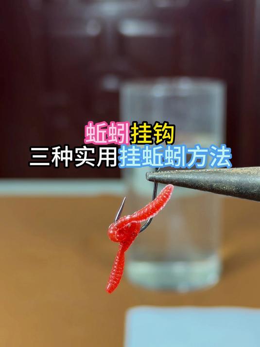 钓鱼挂蚯蚓的三种方法