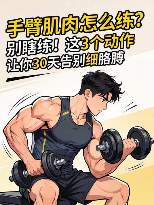 手臂肌肉怎么练?别瞎练!这3个动作让你30天告别细胳膊