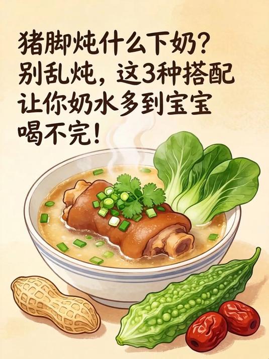 猪脚炖什么下奶？别乱炖，这3种搭配让你奶水多到宝宝喝不完！
