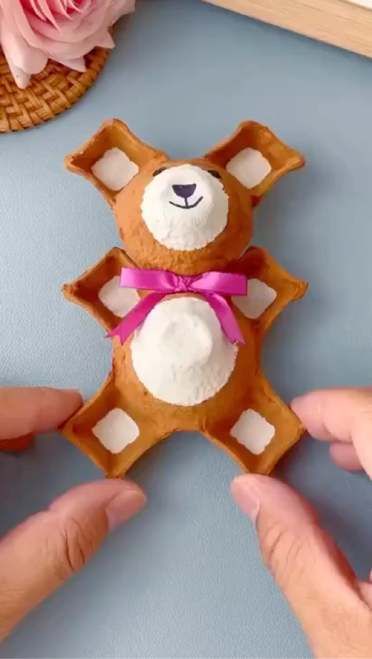 蛋托小熊diy亲子互动手工制作幼儿绘画