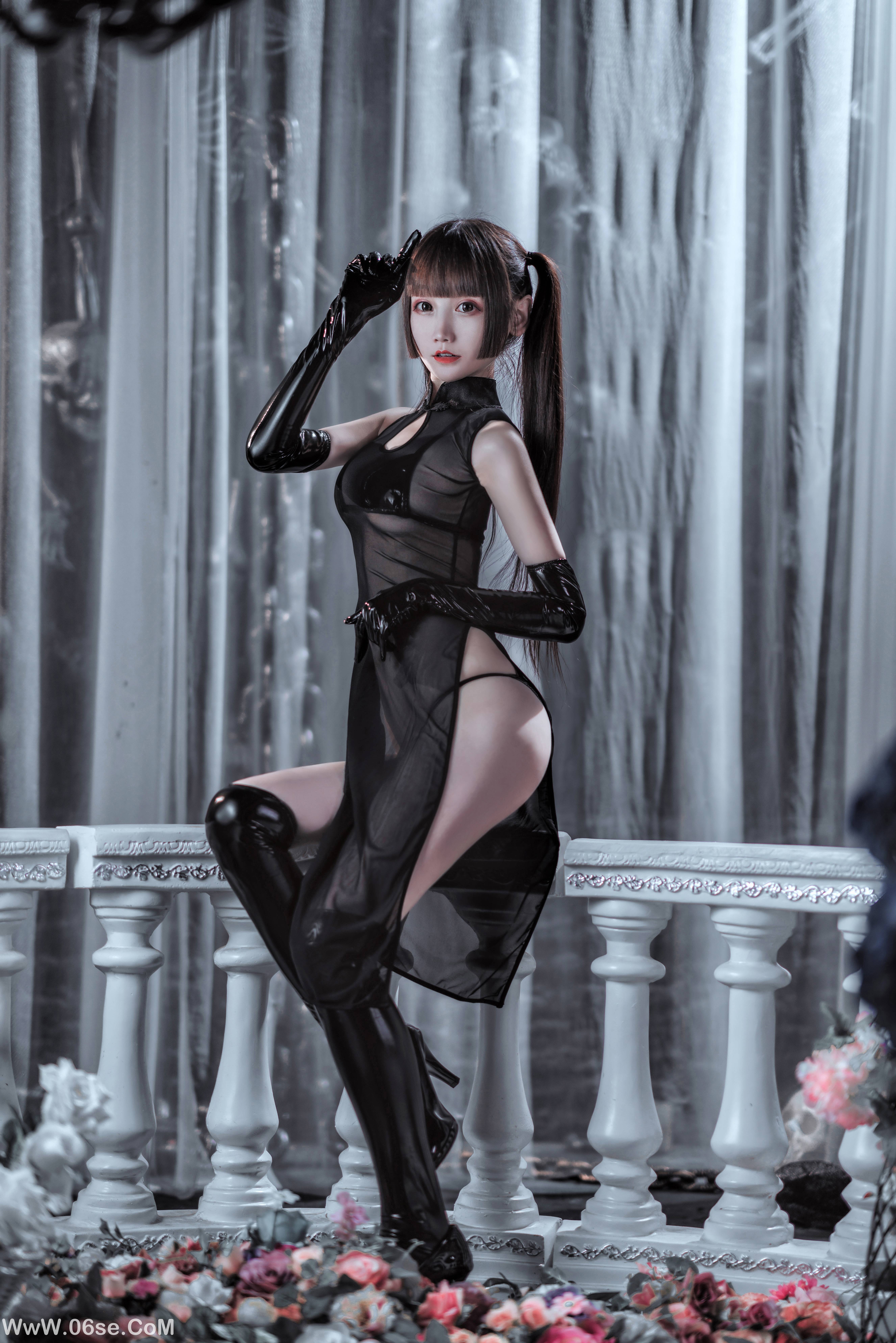 图片[4]-星野咪兔 NO.013 – 透视网纱旗袍[89P2.02G]-六色网