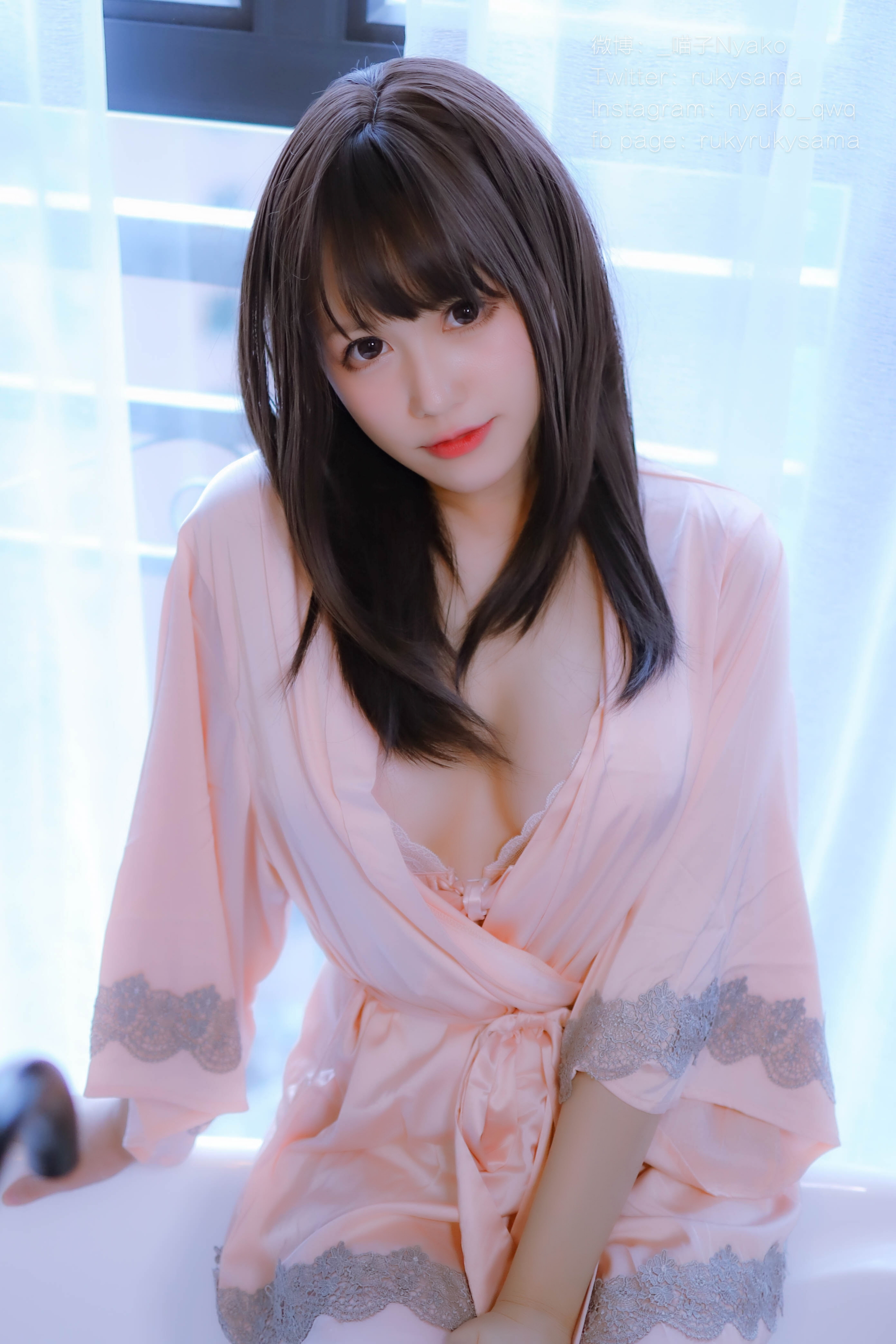 Nyako喵子 NO.027 - 丝绸睡衣 [80P+1V370M]-六色网