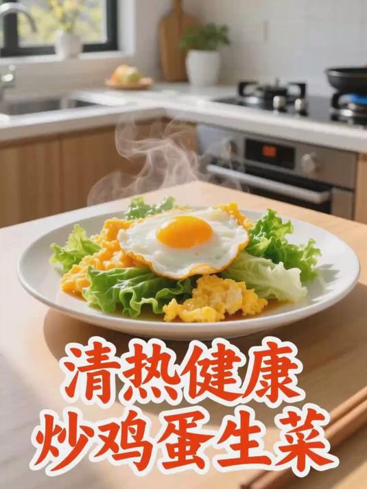 炒鸡蛋生菜 清热生津促代谢