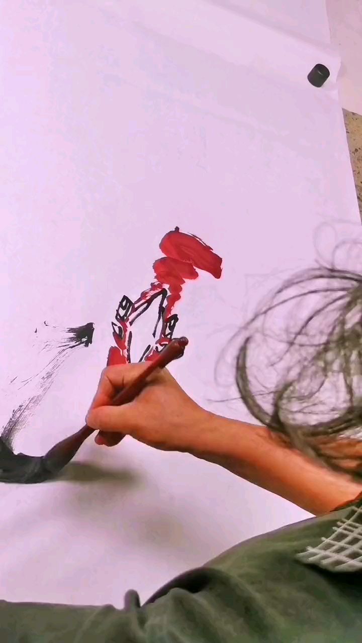 墨豪大写意画鸡