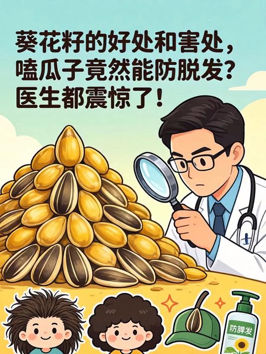 葵花籽的好处和害处,嗑瓜子竟然能防脱发?医生都震惊了!