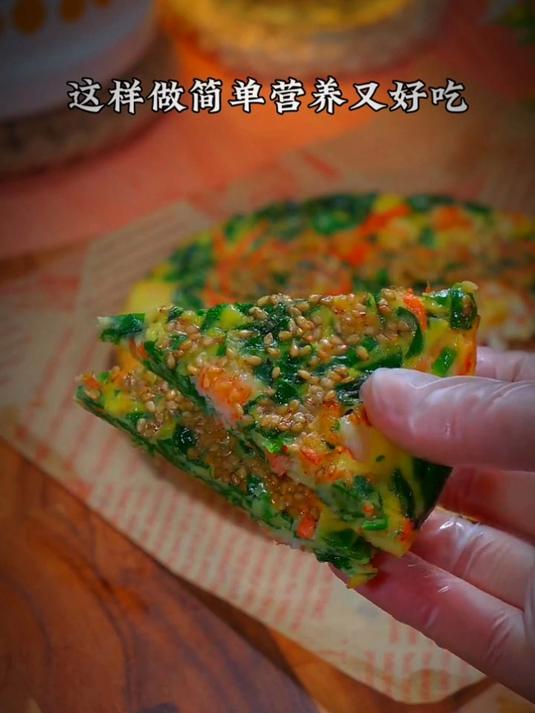 早餐不知道吃什么的,试试这款菠菜鸡蛋饼