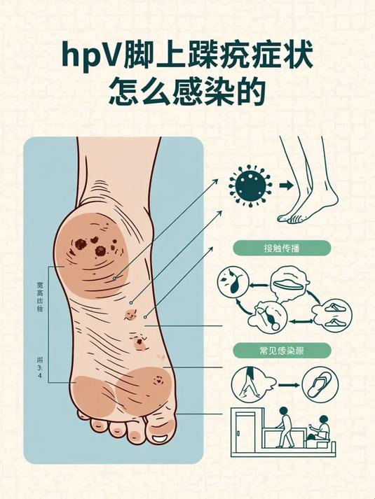 hpv脚上跖疣症状怎么感染的