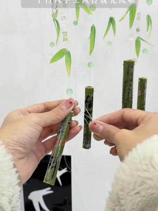 国风才是顶级浪漫|把捡来的竹子做成风铃