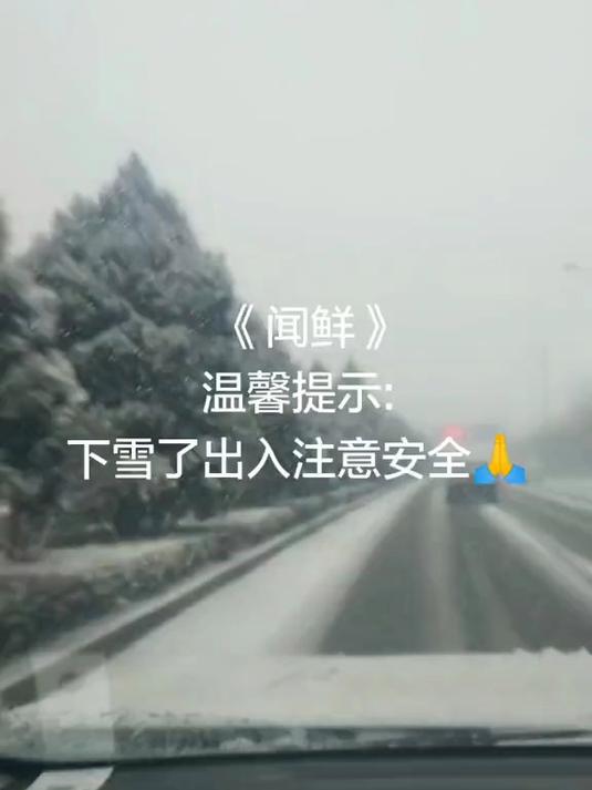 闻鲜素食茶餐厅温馨提示，下雪了出入注意安全