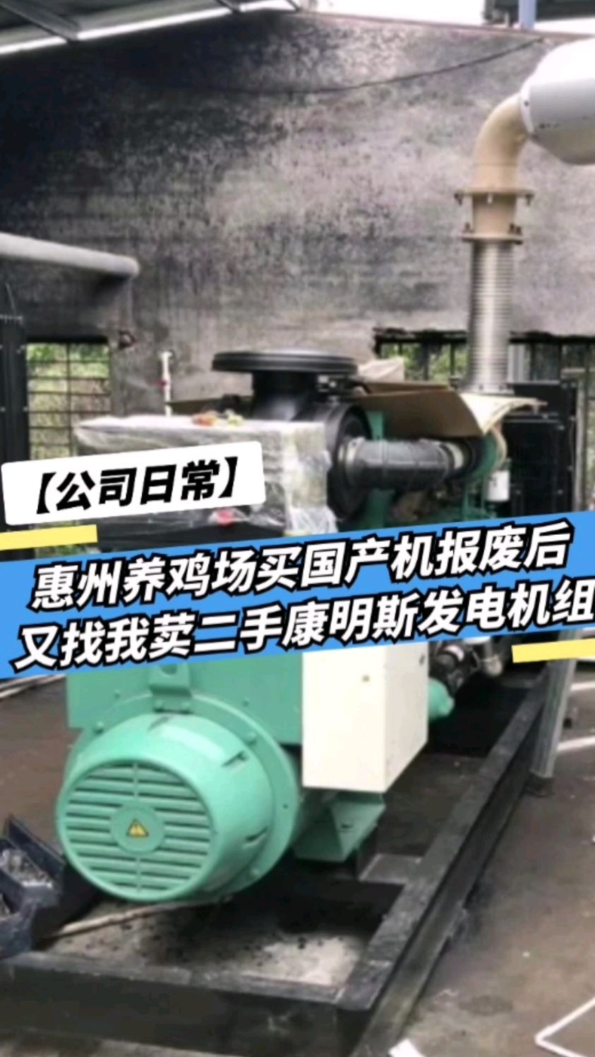 惠州养鸡场闲二手康明斯发电机贵,买了国产杂牌发电机组,没想到半年不到就报废!