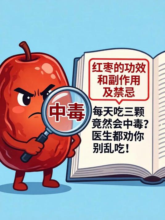 红枣的功效和副作用及禁忌,每天吃三颗竟然会中毒?医生都劝你别乱吃!