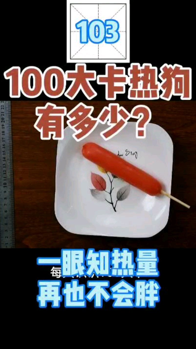 每天认识100大卡,103热狗(烤肠)40克100大卡