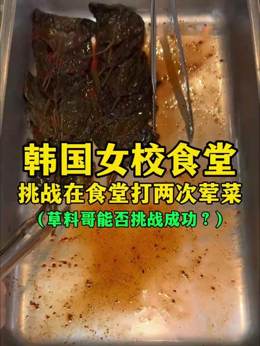 韩国女校食堂,挑战在食堂打两次荤菜