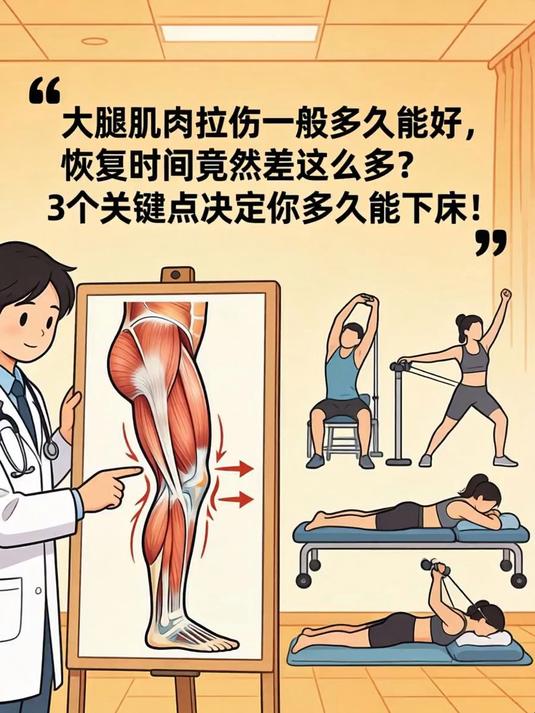 大腿肌肉拉伤一般多久能好，恢复时间竟然差这么多？3个关键点决定你多久能下床！