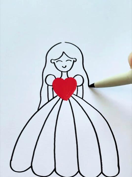 简笔画小公主