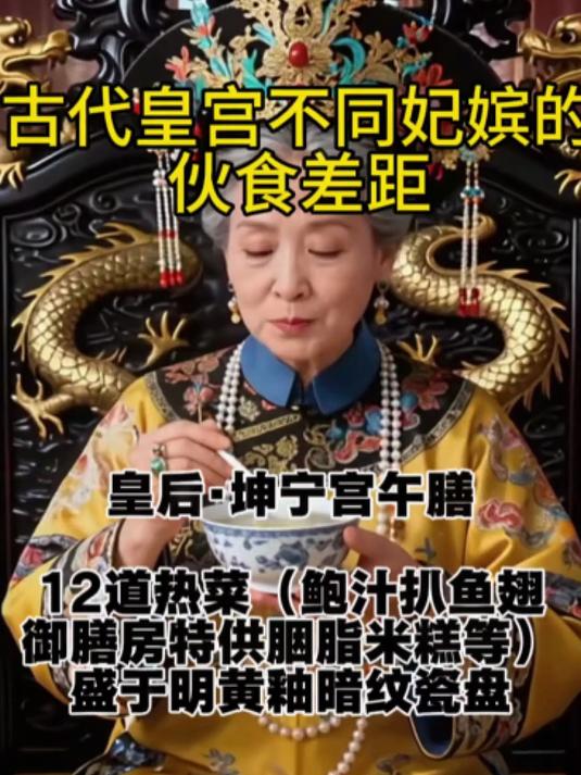 古代不同妃嫔的伙食差距