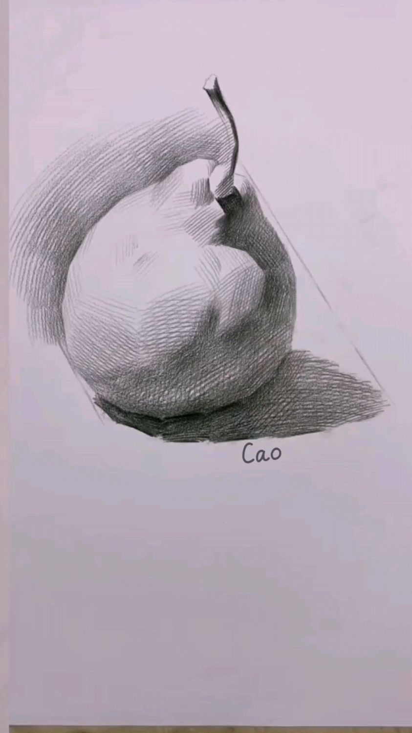 简笔画:教大家画一个立体的水果梨