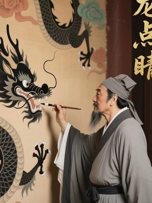 元朝时，有个画家画的龙，点睛之后就不见了
