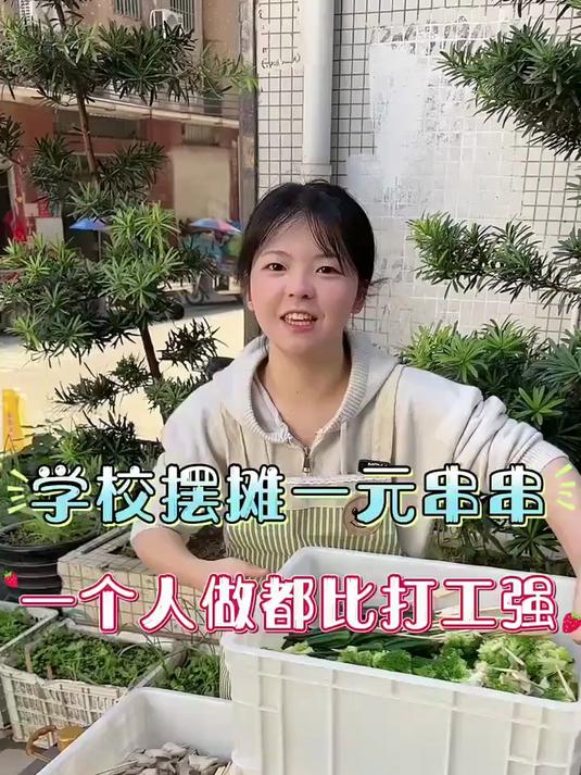 在学校门口摆一个这个样的串串小摊，不做其他的都比打工强